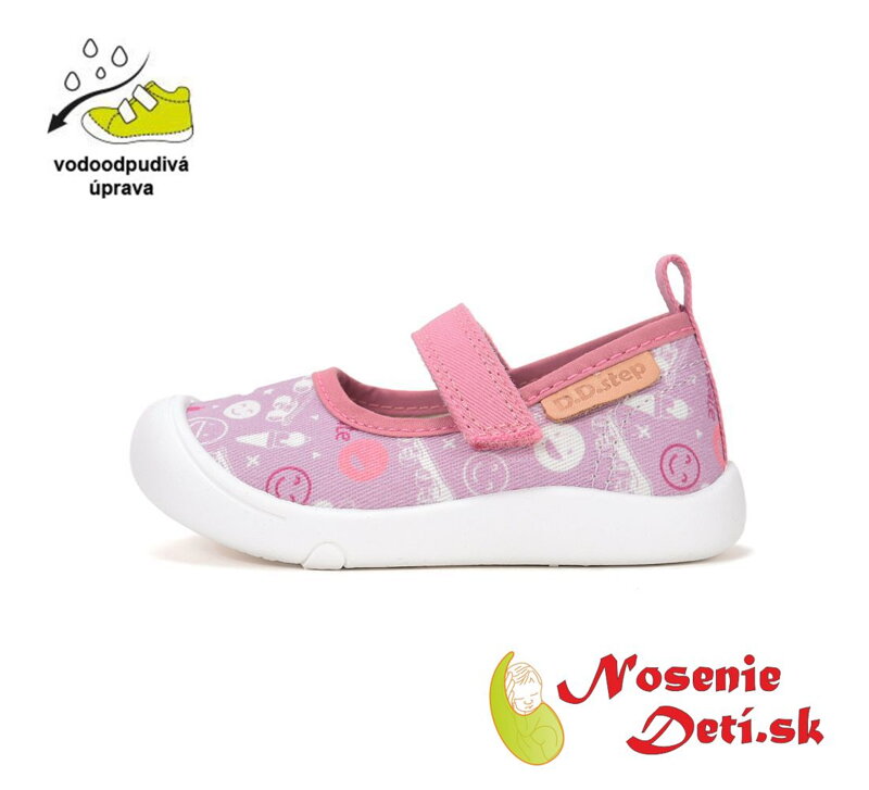 Dívčí otevřené letní plátěnky D.D.Step C100-61926 Daisy Pink Smajlíky