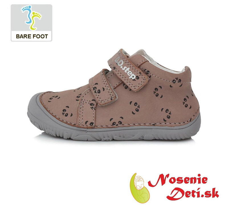 Barefoot chlapčenská prechodná obuv  DD Step topánky Svetlohnedé Panda 073-373