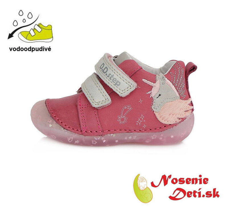 Barefoot alternatíva obuv dievčenské prechodné topánky DD Step Ružové Jednorožec 015-805B Barefoot alternatíva obuv dievčenské prechodné topánky DD Step Ružové Jednorožec 015-805B
