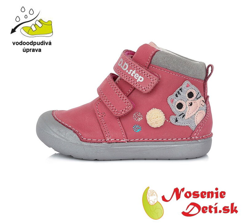 Jarné jesenné dievčenské topánky DD Step Ružovošedé Mačiatko 066-732 Jarné jesenné dievčenské topánky DD Step Ružovošedé Mačiatko 066-732