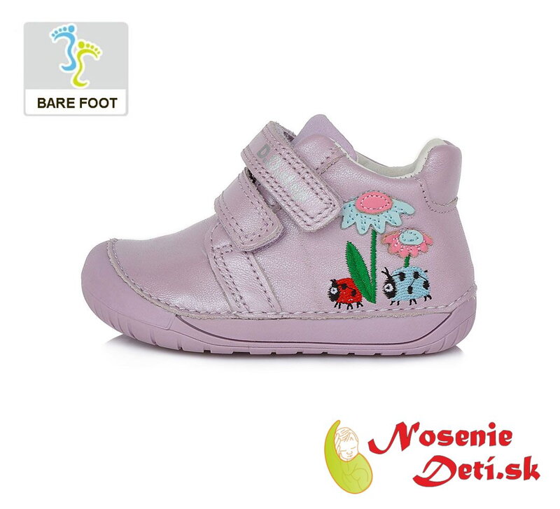 Dievčenské barefoot jarné jesenné topánky DD Step Lilac lienky 070-270 Dievčenské barefoot jarné jesenné topánky DD Step Lilac lienky 070-270