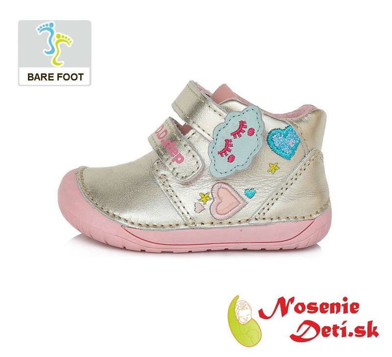 Dievčenské barefoot jarné jesenné topánky DD Step Perleťovo ružové obláčik 070-822A Dievčenské barefoot jarné jesenné topánky DD Step Perleťovo ružové obláčik 070-822A