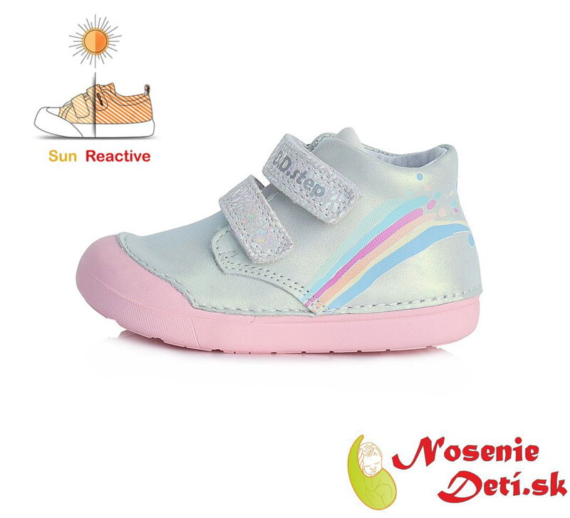 Barefoot alternatíva dievčenská obuv DD Step Striebornoružové Dúha 066-324