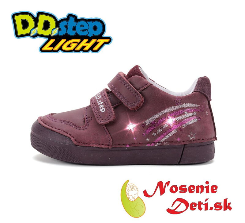 Dievčenská blikajúca obuv D.D. Step svietiace topánky Raspberry 068-52695B Dievčenská blikajúca obuv D.D. Step svietiace topánky Raspberry 068-52695B