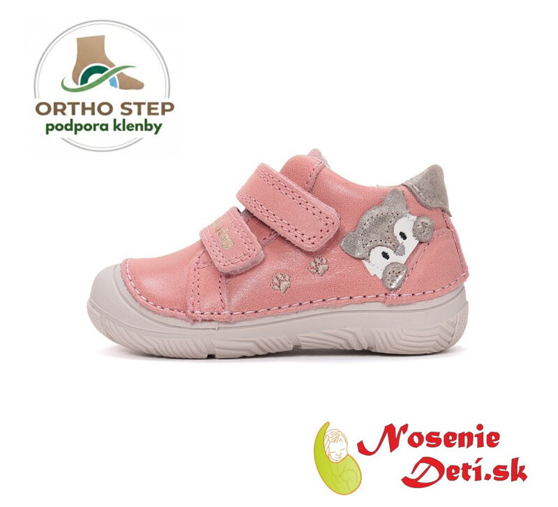 Dievčenské prechodné kožené topánky D.D. Step Strawberry Mačiatko 082-61703C