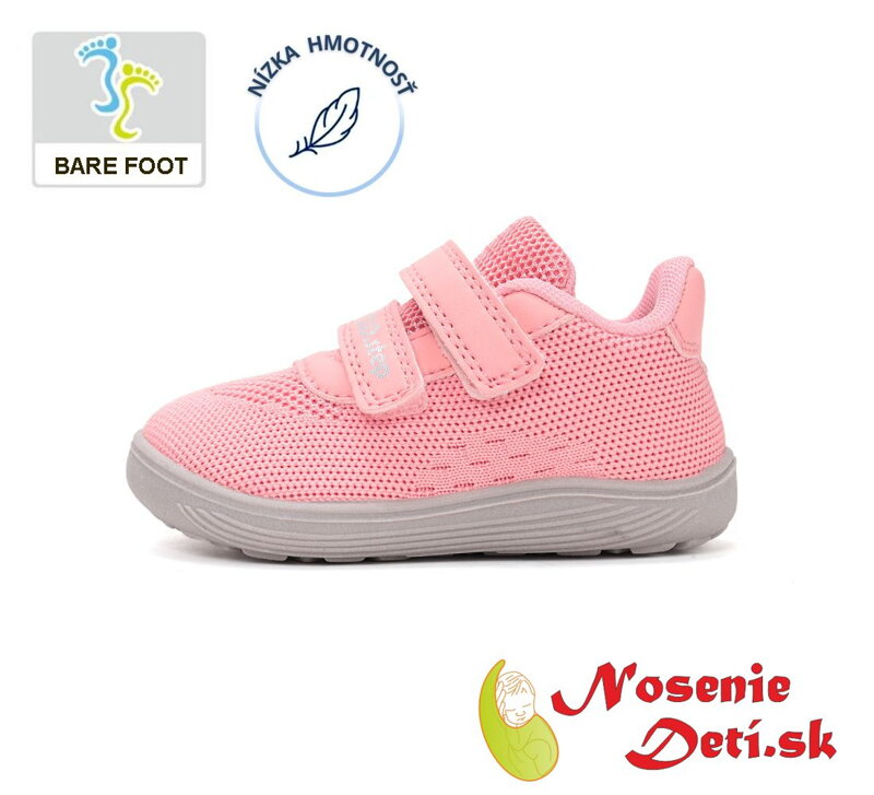 Dievčenské barefoot sieťované tenisky D. D. Step F093-61936C Baby Pink