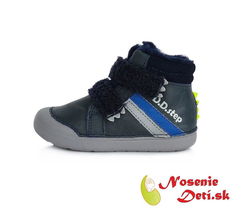 Detské zimné topánky reflexné alternatíva barefoot DD Step Modré Labky 066-366 Detské zimné topánky reflexné alternatíva barefoot DD Step Modré Labky 066-366