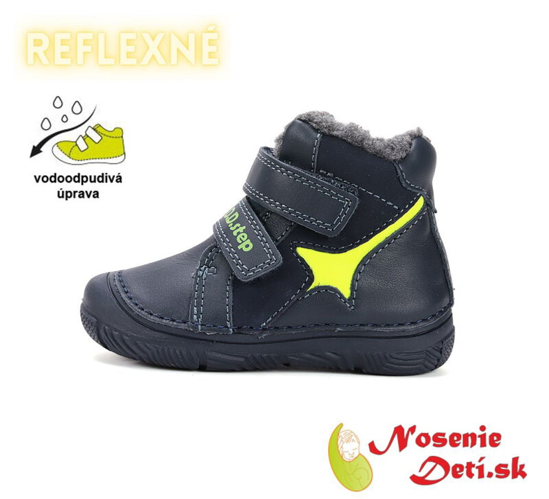 Detské chlapčenské zimné členkové topánky D.D. Step Royal Blue reflexné 082-52912 Detské chlapčenské zimné členkové topánky D.D. Step Royal Blue reflexné 082-52912