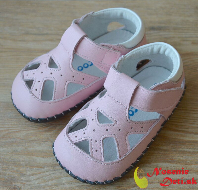 Barefoot dievčenské sandálky Freycoo Baby Lesia Ružové