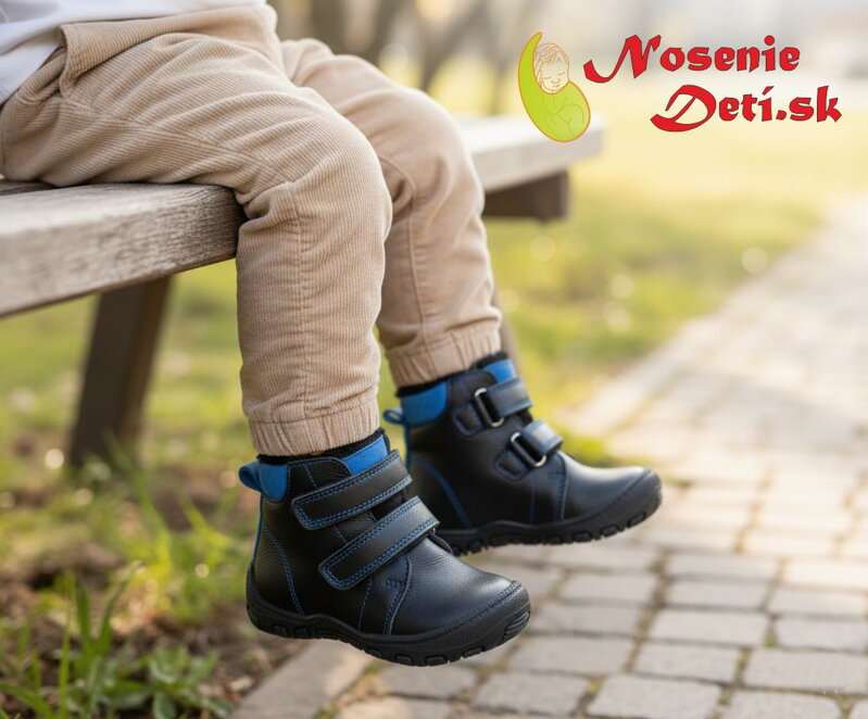 Chlapčenské zimné membránové kožené topánky Protetika Tex Reno Black