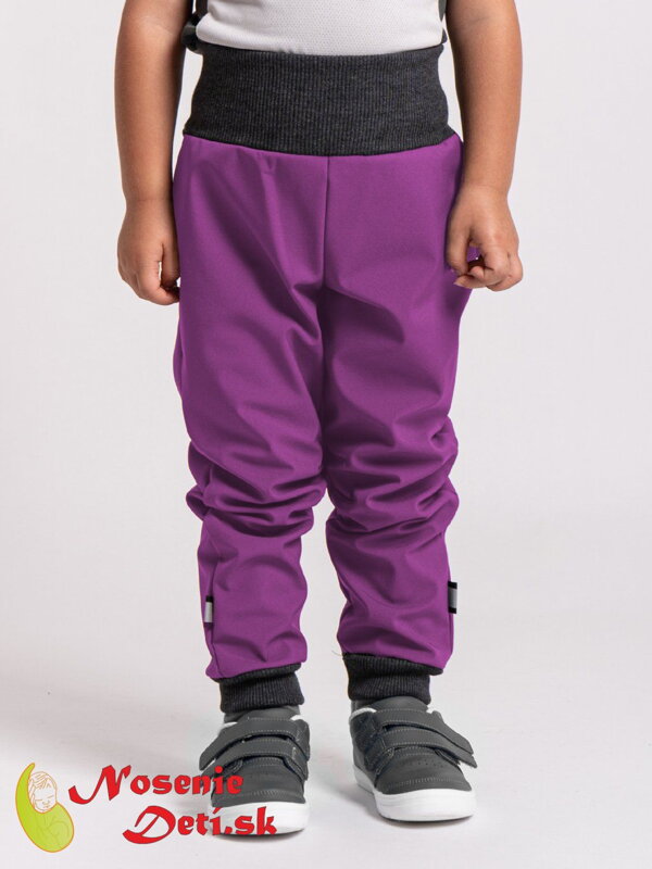 Detské softshellové nohavice Unuo Batoľacie Street Ostružinové