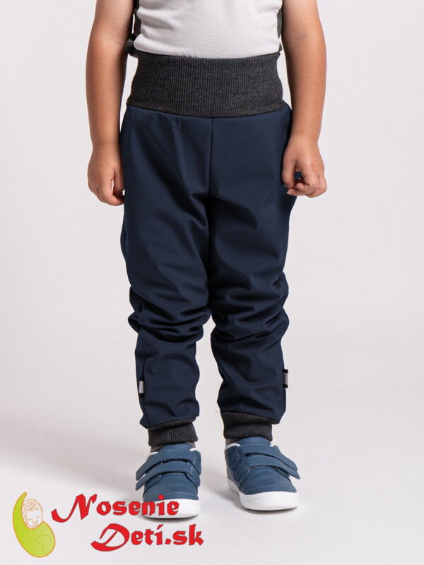 Detské softshellové nohavice Unuo Batoľacie Street Tmavomodré