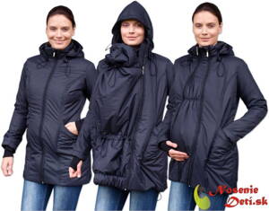 Tehotenská a nosiaca zimná zateplená bunda Zora Čierna