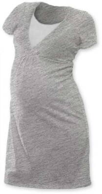 Tehotenská nočná košeľa na kojenie KR Lucia Šedý melír