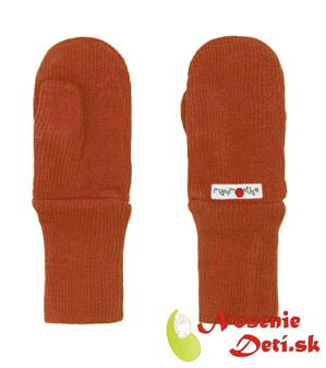 Detské rukavice merinovlna s palcom Manymonths Rooibos Red