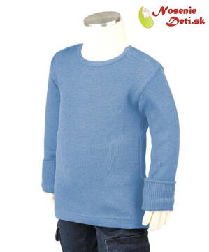 Detské merino tričko dlhý rukáv Manymonths Provence Blue