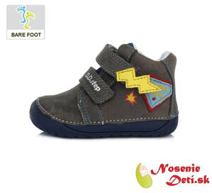 Barefoot obuv pre deti jarné jesenné topánky DD Step Šedé Blesk 070-262A