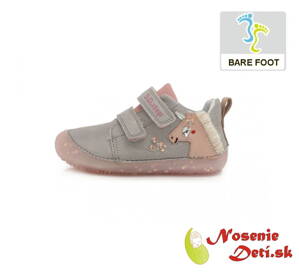 Barefoot obuv pre deti dievčenské topánky DD Step Light Grey 063-916A