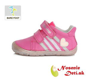 Barefoot dievčenské topánky jarné jesenné DD Step Ružové 073-790A