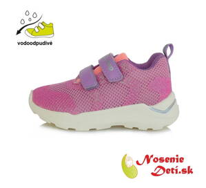 Dievčenská vodeodolná športová obuv tenisky Lilac F61-512D