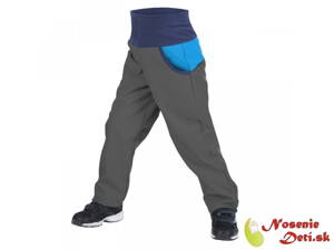 Detské softshellové nohavice Basic DUO Antracit-Tyrkys