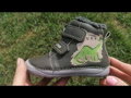 Barefoot detské zimné topánky DD Step Khaki Šedá Dino 070-327A